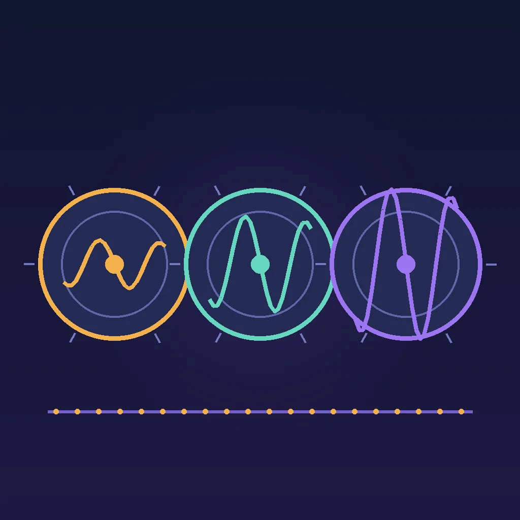Editorial comparison of three different sound-wave patterns representing rough, polished, and breakout tracks